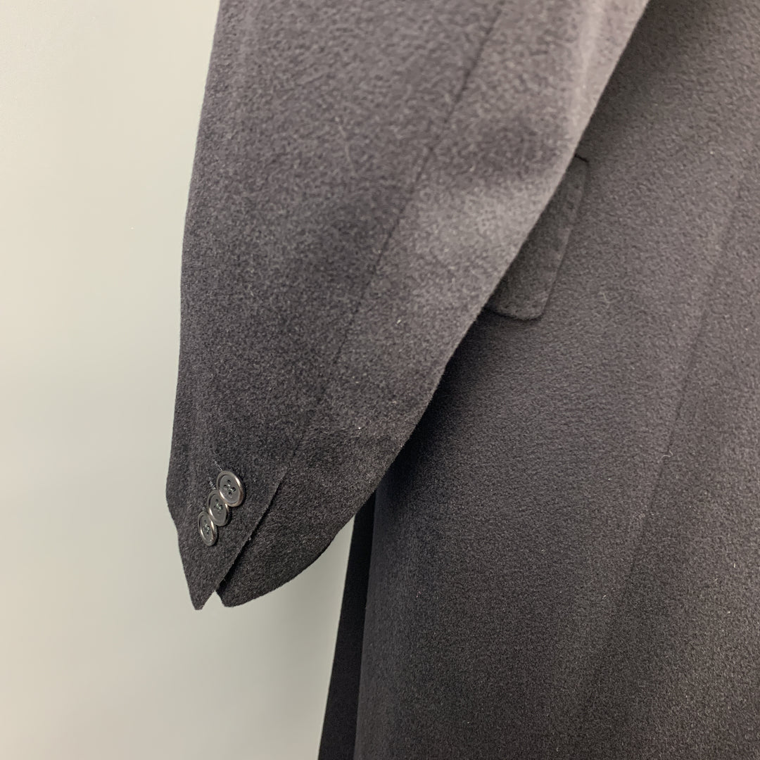 CHESTER BARRIE Size 42 Black Cashmere Notch Lapel Coat