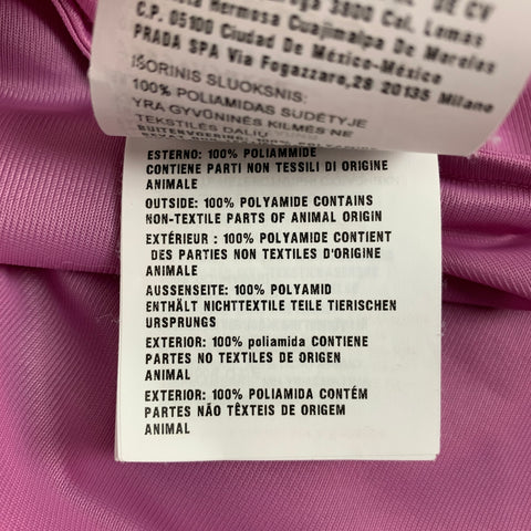 PRADA Talla S Camisa de manga larga con botones de poliamida con volantes y lavanda