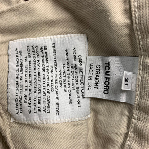 TOM FORD Size 31 Khaki Cotton Jean Cut Casual Pants