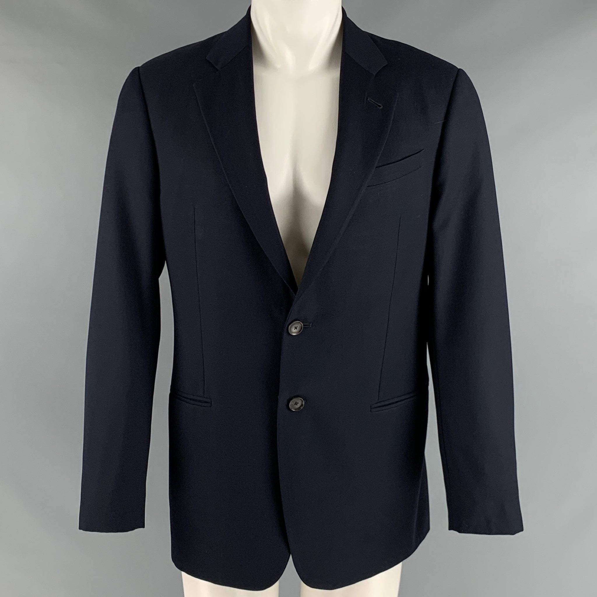 ARMANI COLLEZIONI Size 40 Black Wool Sport Coat Sui Generis