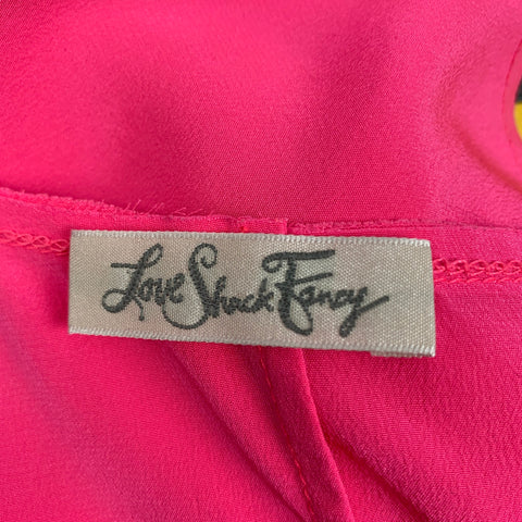 LOVESHACKFANCY Size S Pink Silk Solid Slip Dress Top
