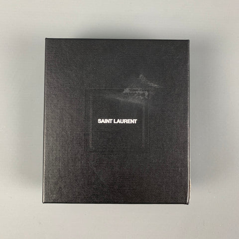 SAINT LAURENT Porte-cartes à clip en cuir embossé noir