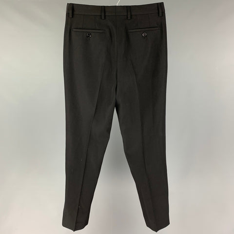 BURBERRY Size 30 Black Wool Zip Fly Dress Pants