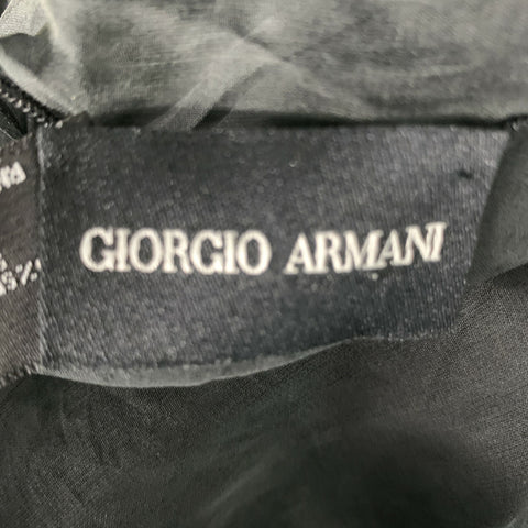 GIORGIO ARMANI Black Ruched Silk Scarves & Shawls