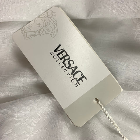 VERSACE COLLECTION Size L White Logo Cotton / Polyester Long Sleeve Shirt