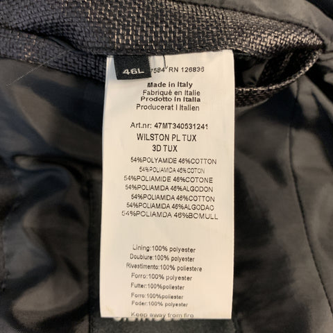 J. LINDEBERG Size 36 Black Woven Cotton Blend Peak Lapel Sport Coat