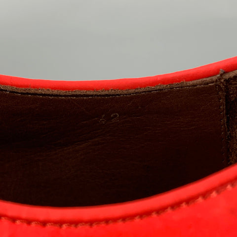 ACNE STUDIOS Size 9 Red Leather Cap Toe Lace Up Shoes