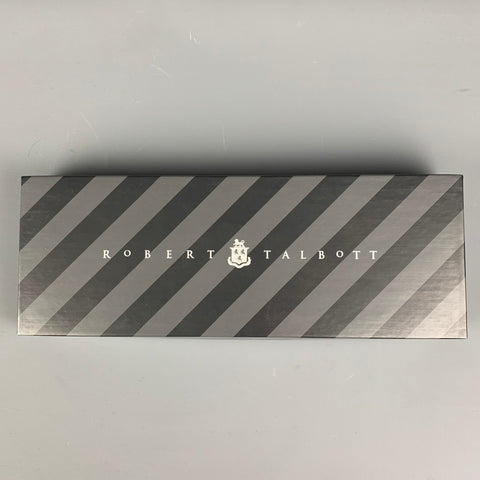 ROBERT TALBOTT Silver Black Stripe Silk Jacquard Cummerbund