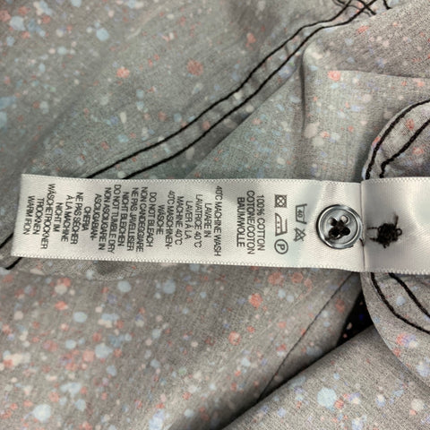 PAUL SMITH Taille S Chemise à manches longues en coton à pois multicolores noirs