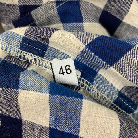 BARENA Taille S Chemise à manches longues à carreaux bleu blanc cassé