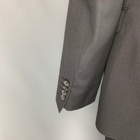 LANVIN Taille 42 Costume à revers cranté en laine noire à simple boutonnage