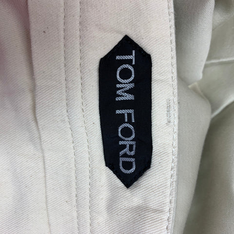 TOM FORD Size 36 Ivory Solid Cotton Button Fly Dress Pants