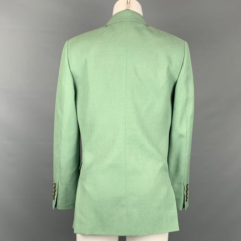 GUCCI Eschatology Taille S Veste surdimensionnée en viscose / lin mélangés vert à revers cranté