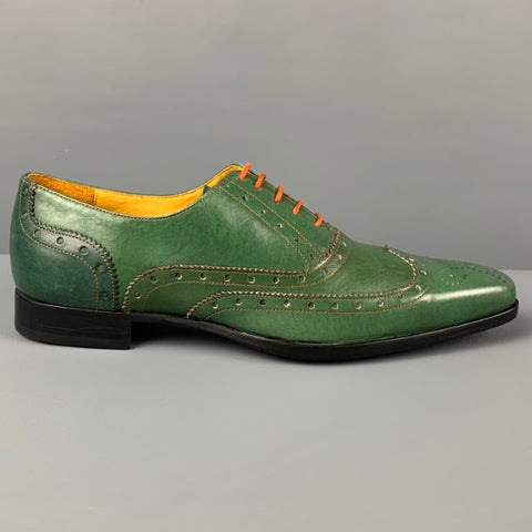 UNDANDY Chaussures à lacets en cuir perforé vert taille 10