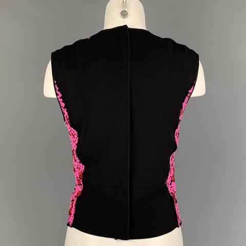 MARC JACOBS Taille M Rose Noir Mélange de polyester Robe courte à paillettes