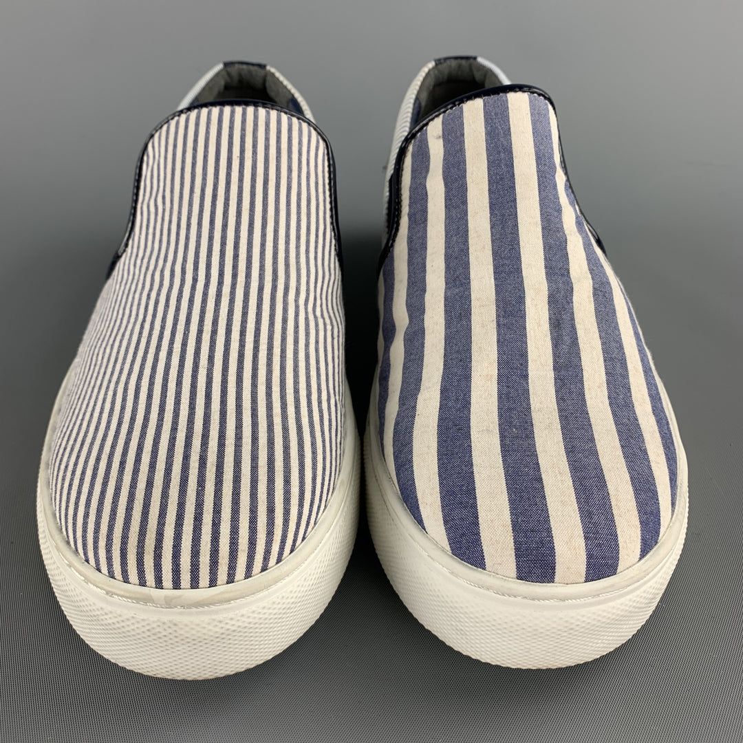 NICK WOOSTER x UNITED ARROWS Talla 7 Zapatillas de lona de tejidos mixtos azules y blancos