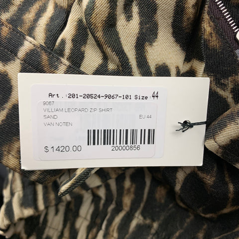 DRIES VAN NOTEN S/S 20 Size 34 Tan & Black Leopard Print Wool Jacket