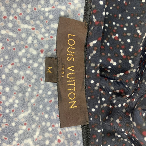 LOUIS VUITTON Size M Black White Print Nylon Drawstring Speedo