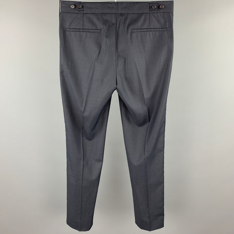 GIANFRANCO FERRE Size 32 Navy Houndstooth Virgin Wool Pleated Dress Pants