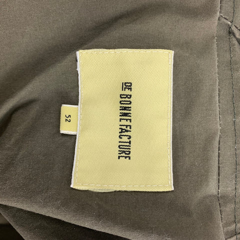 DE BONNE FACTURE Size M Green Olive Cotton Hooded Jacket