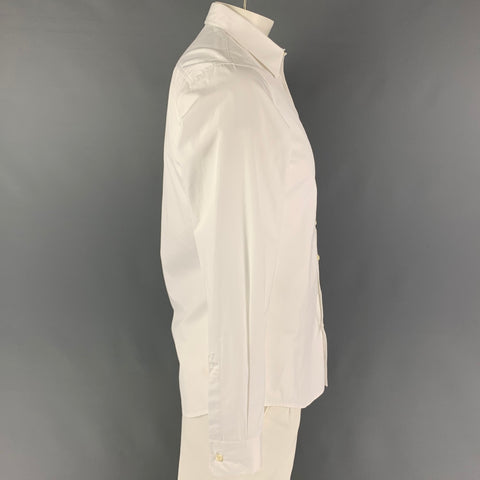 DSQUARED2 Size L White Cotton Button Down Long Sleeve Shirt