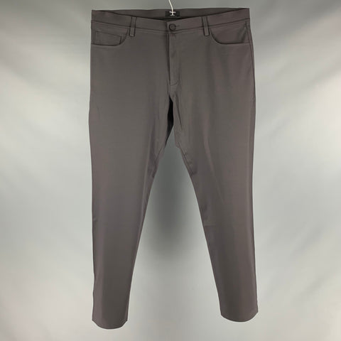 THEORY Size 40 Brown Cotton  Polyester Flat Front Casual Pants