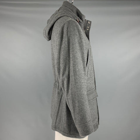 BRUNELLO CUCINELLI Size 46 Grey Cashmere Zip Snaps Jacket