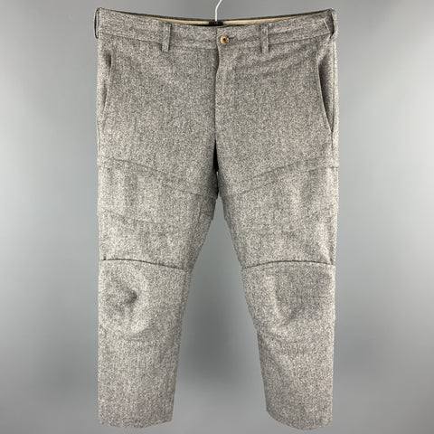 COMME des GARCONS HOMME PLUS Size S Grey Stitched Wool Blend Dress Pants
