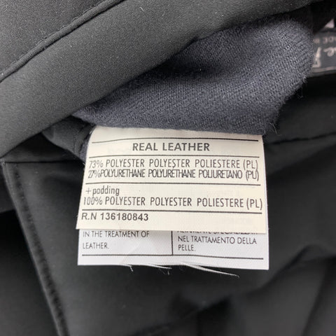 SALVATORE FERRAGAMO Size 42 Black Leather Zip & Snaps Reversible Coat