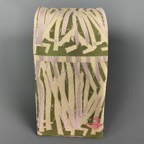 VIVIENNE WESTWOOD Light Green Lilac Abstract Tie