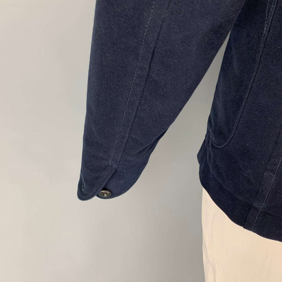 Chaqueta con bolsillo de parche de algodón azul marino talla XL de 45rpm