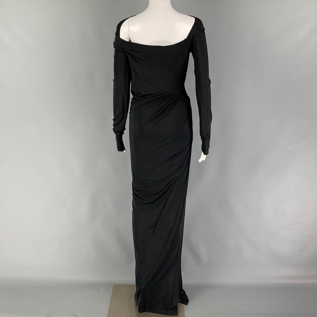 DONNA KARAN Size M Black Viscose Draped Long Dress – Sui Generis Designer  Consignment
