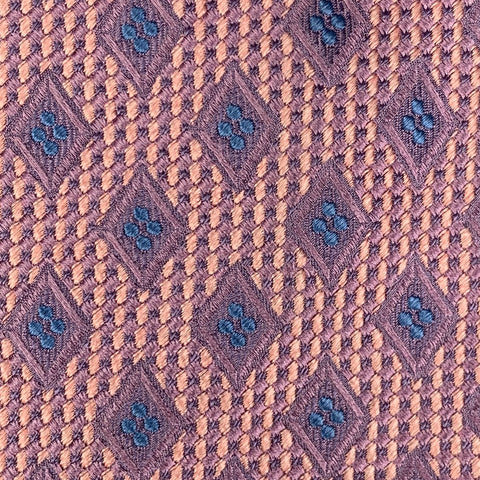ERMENEGILDO ZEGNA Purple Blue Rhombus Silk / Cotton Tie
