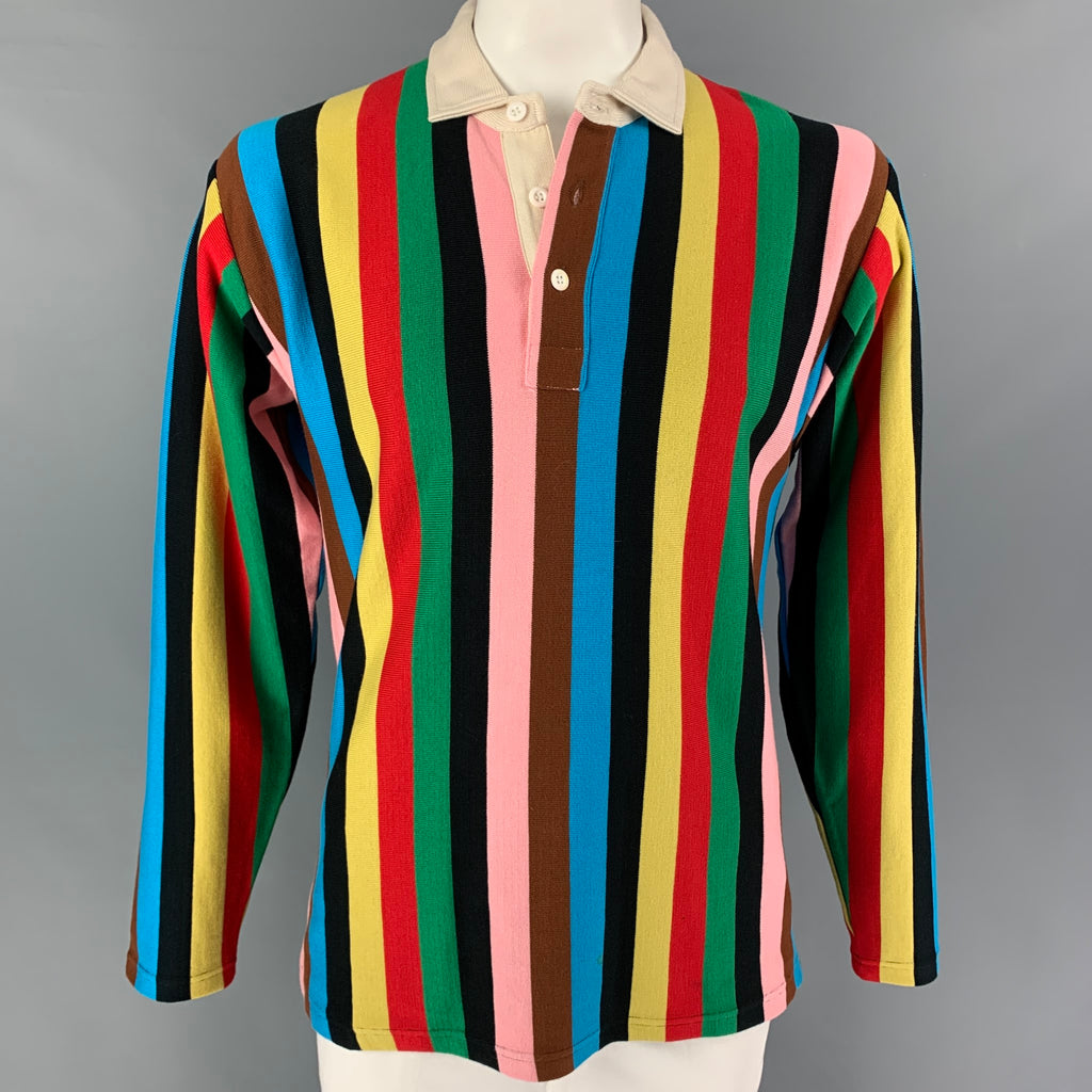 ROWING BLAZERS Size L Multi-Color Vertical Stripe Cotton Long