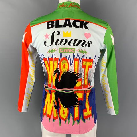 WALTER VAN BEIRENDONCK FW96 Size M Green Blue Black Swan Jersey Bike Top