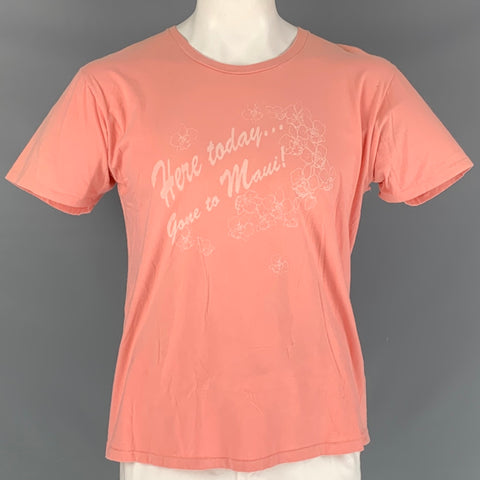 ROGAN Size XL Salmon Graphic Crew-Neck T-shirt