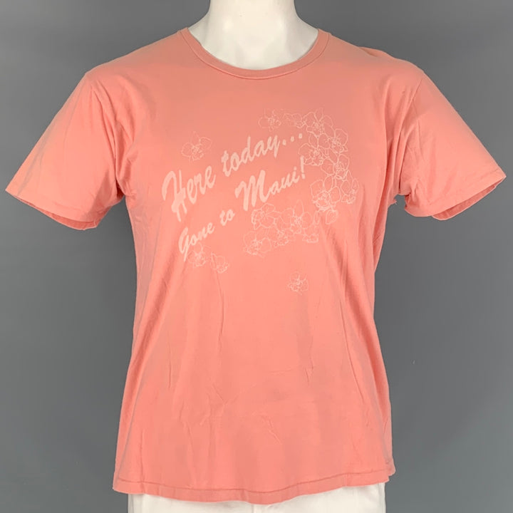 ROGAN Size XL Salmon Graphic Crew-Neck T-shirt