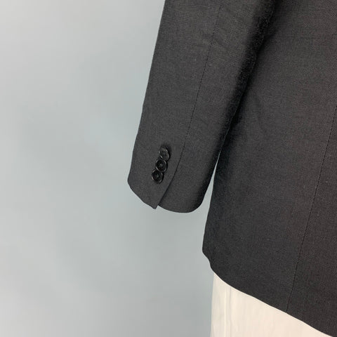 THEORY Size 44 Black Wool / Linen Shawl Collar Sport Coat