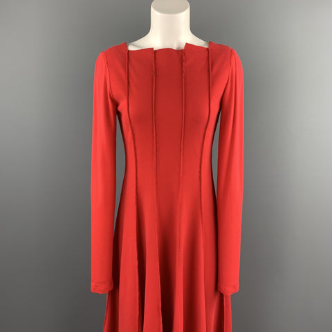 ANETT ROSTEL Taille 6 Robe longue asymétrique en coton rouge