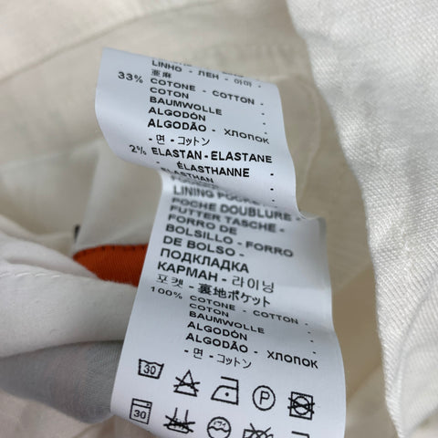BARENA Taille 38 Manteau de sport à simple boutonnage en mélange de lin crème
