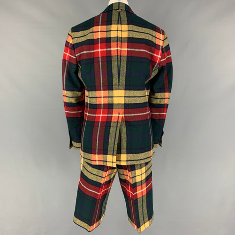 BLACK FLEECE Size 38 Multi-Color Plaid Wool Notch Lapel Suit