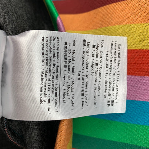 VALENTINO Taille S Pull boxy surdimensionné en coton imprimé chevron multicolore