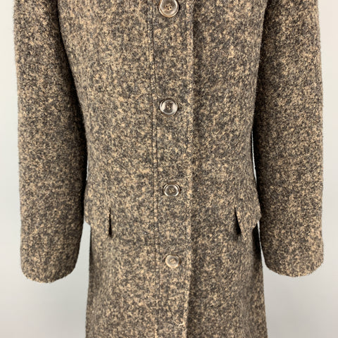 LUCIANO BARBERA Size 10 Brown & Black Marbled Alpaca Blend Coat