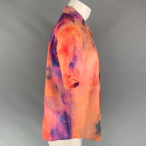 STUSSY Size M Multi-Color Dyed Cotton Camp Short Sleeve Shirt