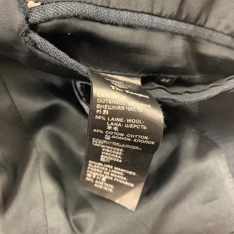 THE KOOPLES Size 36 Black Grid Wool Cotton Peak Lapel Sport Coat