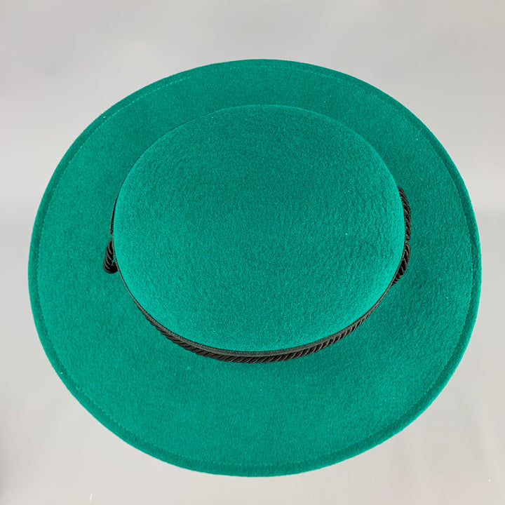 Chapeau en laine à ruban noir vert LONNI