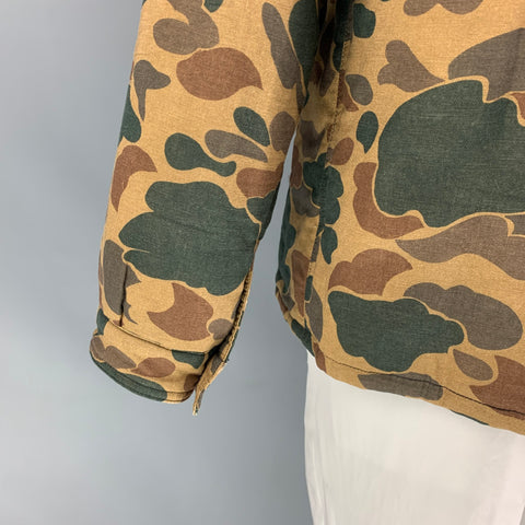 BURBERRY PRORSUM Size 44 Green Camel Camo Cotton Worker Jacket