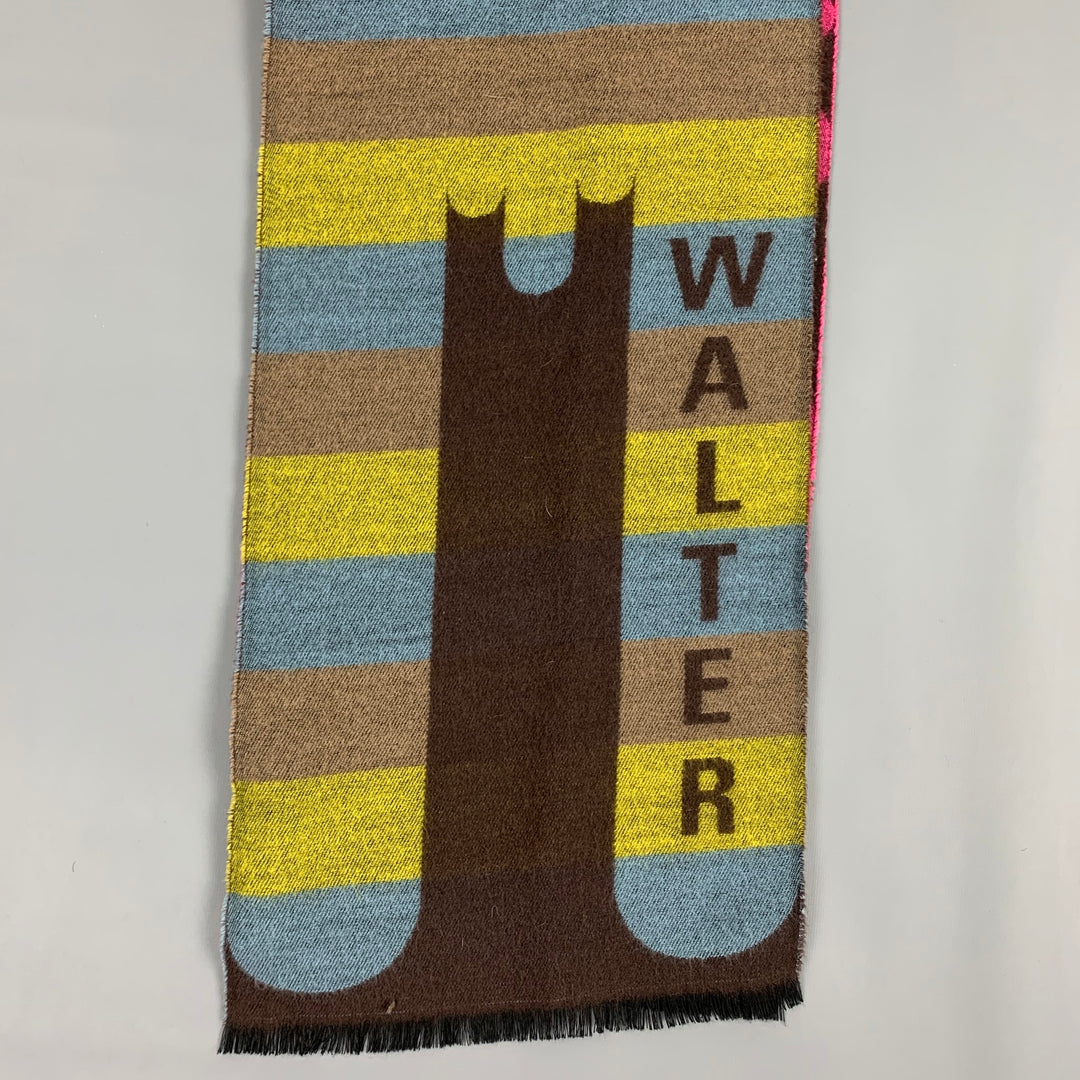 WALTER VAN BEIRENDONCK Multi-Color Wool Print Scarf
