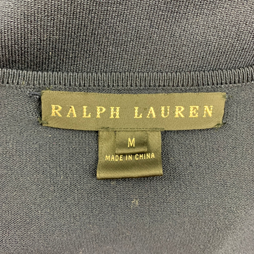 RALPH LAUREN Black Label Size M Navy Silk Blend Long Sleeve Pullover