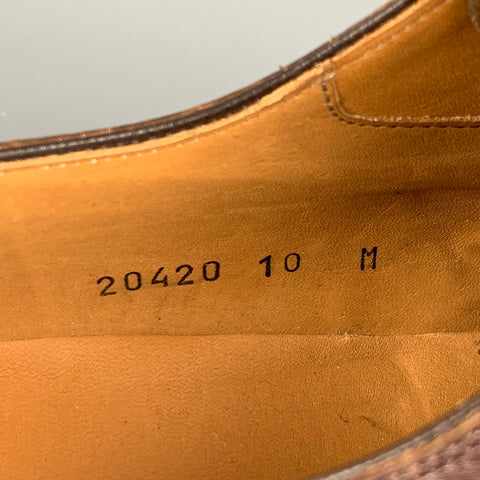 MAGNANNI Size 10 Brown Antique Leather Lace Up Shoes
